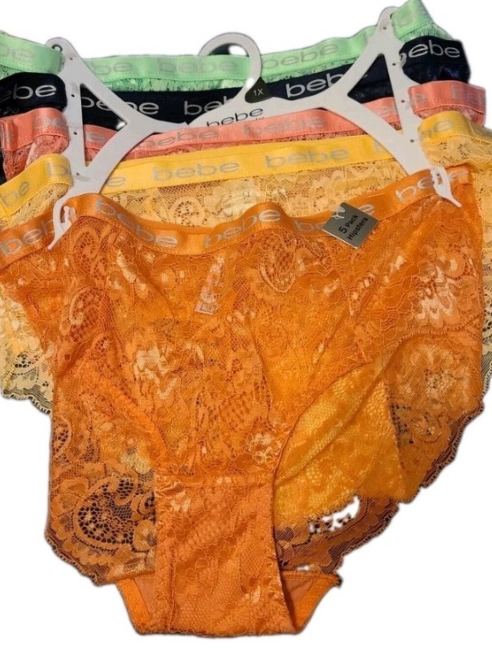 New Bebe 1x Lace 5 Pack Hipster Underwear